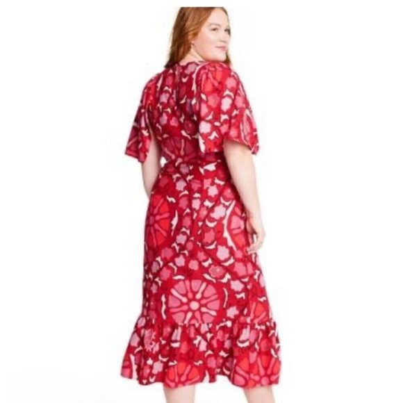 Rhode X Target Large Zinnia Floral Print Bell Sleeve Midi Dress - Picture 3 of 7